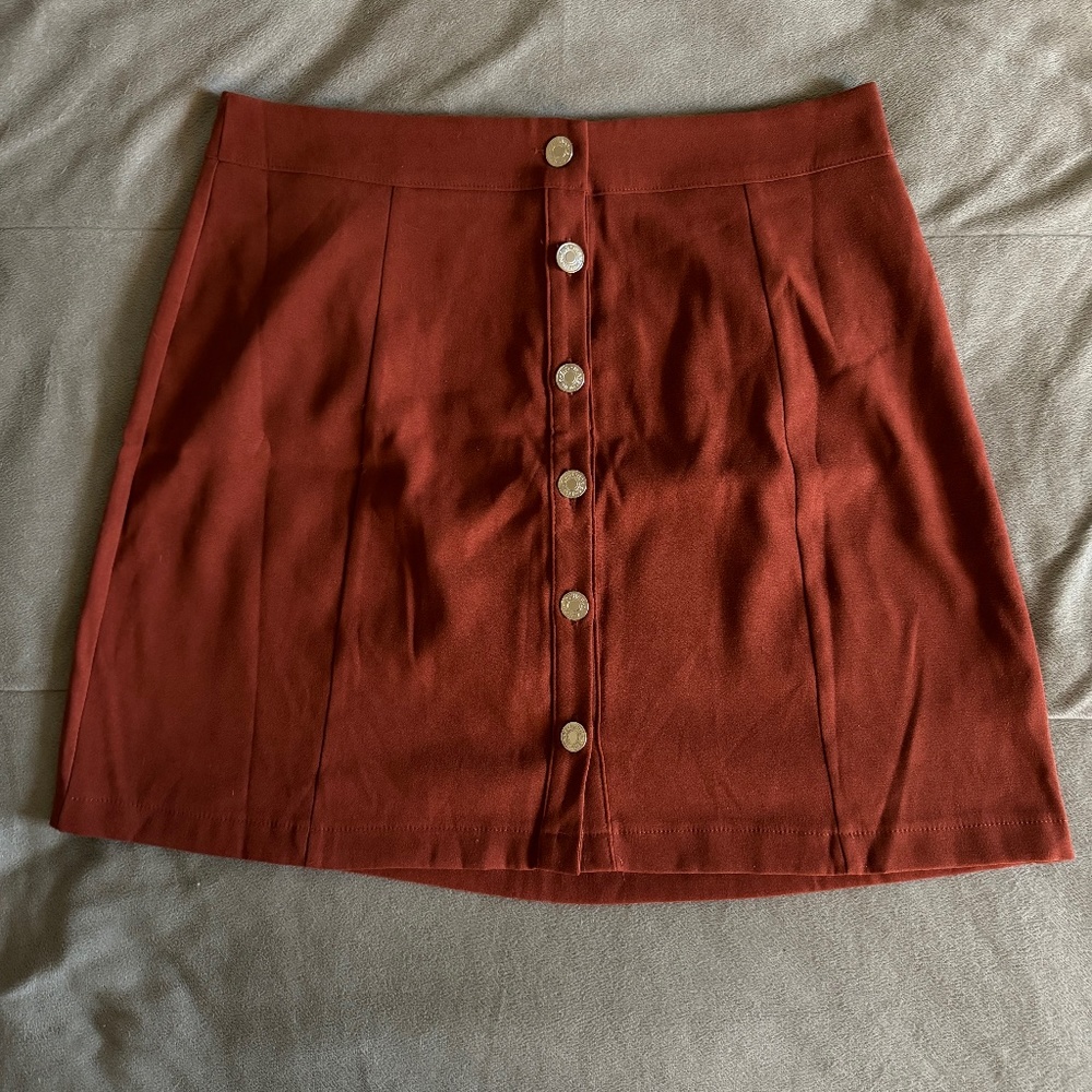SHEIN Button-Front High Waist Skirt